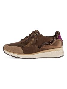 Gabor Sneakersy w kolorze fioletowo-brązowym rozmiar: 40,5. Brązowe trampki Gabor, bez wzorów, bez zapięcia. Za 259,13 zł.