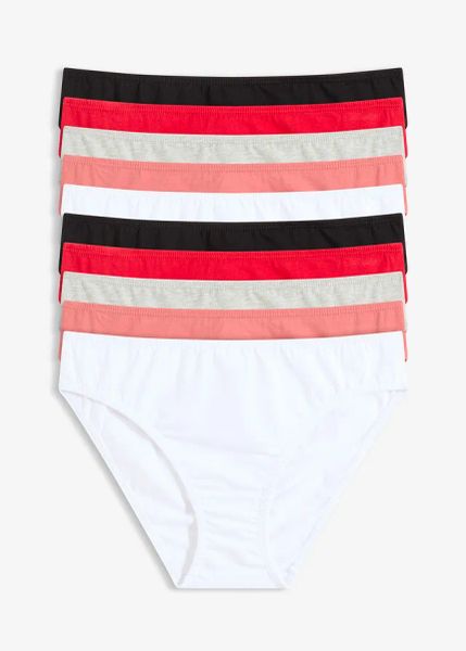 Figi (10 par). Czarne figi bonprix, bez wzorów. Za 104,99 zł.