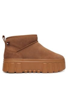 Tommy Jeans Śniegowce Tjw Suede Platform Boots Wl EN0EN03158 Brązowy jasny. Brązowe buty zimowe Tommy Jeans, z jeansu, bez obcasa, bez zapięcia. Za 649,99 zł.