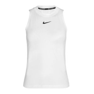 Tank top tenisowy damski Nike Court Dri-Fit Advantage Tank. Białe topy Nike, bez wzorów, sportowe, bez kołnierzyka, bez ramiączek. Za 179,99 zł.