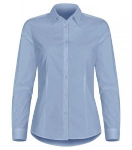 Clique Stretch Shirt L/S Women - koszula damska stretch z długim rękawem,. Niebieskie koszule CLIQUE, l, bez wzorów, z bawełny, bez kołnierzyka, bez ramiączek. Za 202,48 zł.