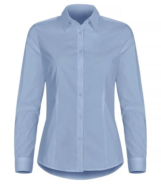 Clique Stretch Shirt L/S Women - koszula damska stretch z długim rękawem,. Niebieskie koszule CLIQUE, l, bez wzorów, z bawełny, bez kołnierzyka, bez ramiączek. Za 202,48 zł.