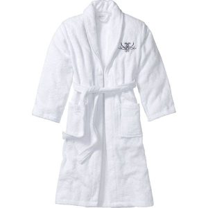 Szlafrok z frotte bonprix biały. Szlafroki marki bonprix. Za 109,99 zł.