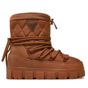 Śniegowce Guess. Brązowe buty zimowe Guess, bez obcasa, bez zapięcia. Za 759,99 zł.