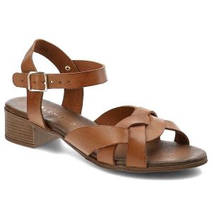 Brązowe Sandały Armodo Modne Buty Damskie. Brązowe sandały Armodo, bez wzorów, bez obcasa, na obcasie, bez zapięcia. Za 259,00 zł.