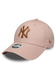 New Era Czapka z daszkiem New York Yankees Metallic 9FORTY 60667375 Różowy. Czerwone czapki New Era, bez wzorów, z bawełny. Za 109,99 zł.