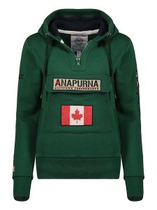 ANAPURNA Bluza "Gymana" w kolorze ciemnozielonym rozmiar: XXL. Zielone bluzy ANAPURNA, xxl, bez wzorów, z kapturem. Za 105,38 zł.