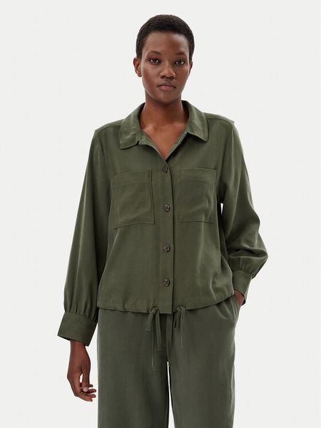 Tom Tailor Koszula 1045274 Zielony Regular Fit. Zielone koszule Tom Tailor, bez wzorów, z wiskozy, bez kołnierzyka, bez ramiączek. Za 199,99 zł.