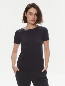 Weekend Max Mara T-Shirt Multib 2415971011 Granatowy Regular Fit. Niebieskie t-shirty Weekend Max Mara, s, bez wzorów, z bawełny, bez kołnierzyka, bez ramiączek. Za 299,99 zł.
