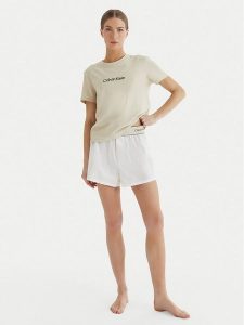 Calvin Klein Underwear Komplet bielizny LV00QS7653 Beżowy. Brązowe komplety bielizny Calvin Klein Underwear, bez wzorów, z bawełny. Za 269,99 zł.