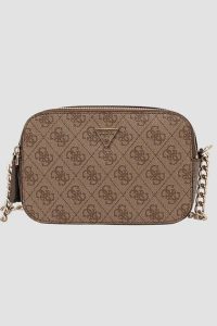 GUESS Brązowa torebka damska Noelle II. Brązowe torebki klasyczne Guess, z aplikacjami, ze skóry ekologicznej, bez dodatków. W wyprzedaży za 419,99 zł.
