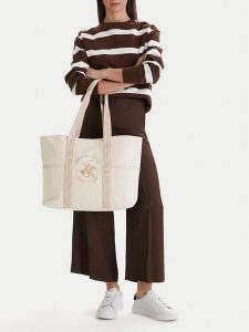 Beverly Hills Polo Club Torebka CWBEO-BHPC-L-018-09 Beżowy. Brązowe shopper bag Beverly Hills Polo Club, bez wzorów, z materiału, bez dodatków. Za 129,99 zł.
