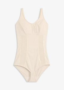 Body bez fiszbinów, silny stopień modelowania sylwetki. Brązowe body i gorsety bonprix, bez wzorów. Za 124,99 zł.