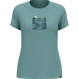 Koszulka do biegania damska Odlo Hiking Ascent. Niebieskie bluzki ODLO, bez wzorów, z lyocellu, sportowe, bez kołnierzyka, bez ramiączek. Za 192,05 zł.