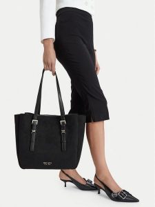 Nine West Torebka EO-STEEL ROSE-LDA9417 Czarny. Czarne shopper bag Nine West, bez wzorów, z materiału, bez dodatków. Za 329,99 zł.