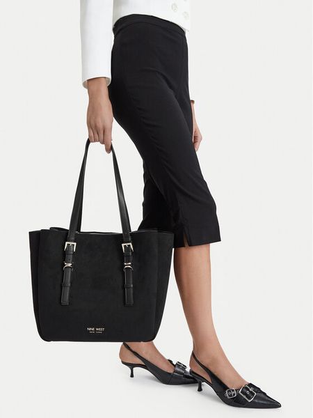 Nine West Torebka EO-STEEL ROSE-LDA9417 Czarny. Czarne shopper bag Nine West, bez wzorów, z materiału, bez dodatków. Za 329,99 zł.