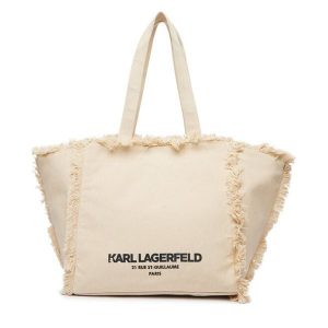 Torebka KARL LAGERFELD. Brązowe shopper bag KARL LAGERFELD, bez wzorów, bez dodatków. Za 549,99 zł.