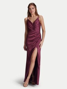 Hey Kyla Sukienka wieczorowa 5AI075HK Bordowy Slim Fit. Czerwone sukienki Hey Kyla, bez wzorów, z syntetyku, wizytowe, bez kołnierzyka, bez ramiączek. Za 529,99 zł.
