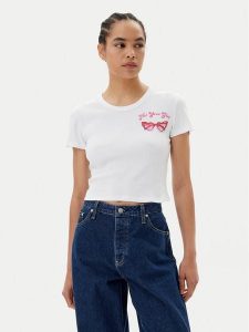 HUGO T-Shirt Delanor_2 50539132 Biały Cropped Fit. Białe t-shirty Hugo, xxl, bez wzorów, z bawełny, bez kołnierzyka, bez ramiączek. Za 169,99 zł.