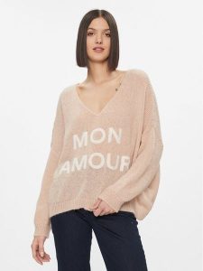 Kontatto Sweter 3M1200 Beżowy Oversize. Brązowe swetry klasyczne Kontatto, m, z syntetyku, bez kołnierzyka. Za 489,99 zł.