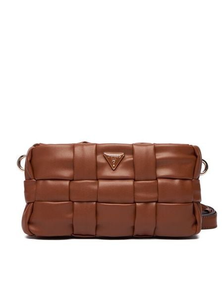 Guess Torebka Marion Mini HWWG80 72720 Brązowy. Brązowe listonoszki Guess, z aplikacjami, ze skóry, bez dodatków. Za 332,99 zł.
