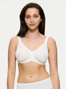 Triumph Biustonosz z fiszbiną Lovely Minimizer 10166834 Biały. Białe biustonosze Triumph, bez wzorów, z syntetyku. Za 91,70 zł.