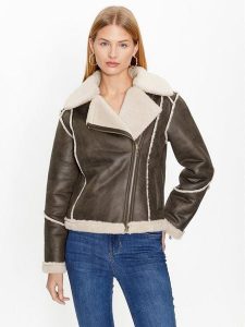 Fracomina Kożuch FS23WC1001O44601 Brązowy Regular Fit. Brązowe płaszcze Fracomina, xs, bez wzorów, z syntetyku, bez kaptura. Za 949,99 zł.