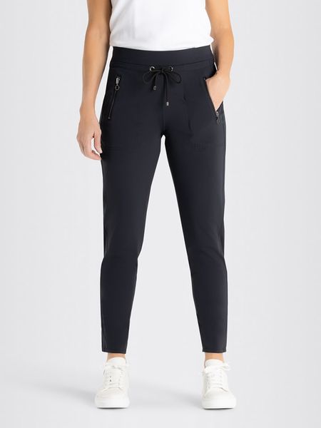 MAC Spodnie "Easy" w kolorze czarnym rozmiar: 42. Czarne spodnie z wysokim stanem MAC, bez wzorów, z materiału, z podwyższonym stanem. Za 357,63 zł.