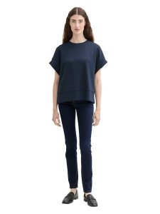 Tom Tailor Dżinsy - Skinny fit - w kolorze granatowym rozmiar: W28/L30. Niebieskie jeansy Tom Tailor, z aplikacjami, ze skóry, z podwyższonym stanem. Za 92,21 zł.
