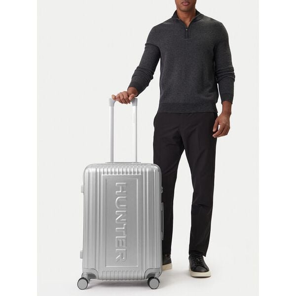 Walizka średnia Hunter. Szare walizki Hunter, bez wzorów, średnie. Za 359,99 zł.