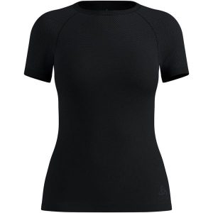 Koszulka damska ODLO BL TOP crew neck s/s PERFORMANCE X-LIGHT. Czarne szorty ODLO, bez wzorów, sportowe. Za 209,99 zł.