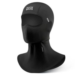Czapka termiczna ochrona całkowita zima. Czarne czapki ROCKBROS, bez wzorów, z poliesteru, sportowe. Za 77,48 zł.