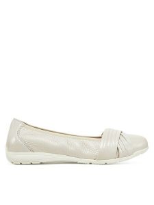 Caprice Baleriny 9-22117-44 Écru. Białe balerinki Caprice, bez wzorów, ze skóry, bez obcasa, bez zapięcia. Za 225,99 zł.