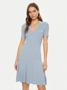 Guess Sukienka dzianinowa W5RK18 Z2U00 Niebieski Regular Fit. Niebieskie kombinezony Guess, s, z aplikacjami, z dzianiny, bez kołnierzyka, bez ramiączek. Za 309,99 zł.