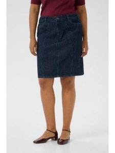 KAFFE curve Spódnica dżinsowa w kolorze granatowym rozmiar: 54. Niebieskie spódnice KAFFE curve, na co dzień, bez wzorów, z bawełny, midi. Za 104,99 zł.