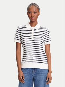 Tommy Hilfiger Sweter Fine WW0WW41474 Écru Regular Fit. Swetry klasyczne TOMMY HILFIGER, xl, z bawełny, bez kołnierzyka. Za 389,99 zł.