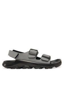 Birkenstock Sandały Mogami Terra BF 1027151 Szary. Szare sandały Birkenstock, bez wzorów, z tworzywa sztucznego, bez obcasa, na płaskiej podeszwie, bez zapięcia. Za 319,99 zł.