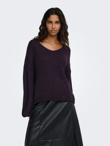 JDY Sweter w kolorze ciemnofioletowym rozmiar: XS. Różowe swetry oversize JDY, xs, bez wzorów, bez ramiączek. Za 129,95 zł.