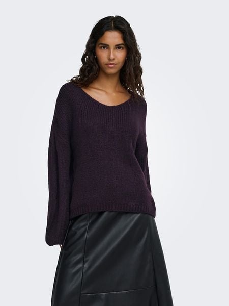 JDY Sweter w kolorze ciemnofioletowym rozmiar: XS. Różowe swetry oversize JDY, xs, bez wzorów, bez ramiączek. Za 129,95 zł.