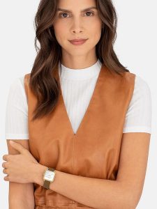 Liebeskind Zegarek kwarcowy w kolorze złoto-jasnobrązowo-białym rozmiar: onesize. Brązowe, analogowe zegarki Liebeskind. Za 361,99 zł.