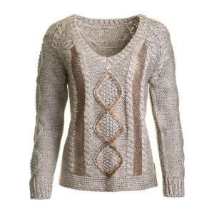 Desigual Sweter Damski Maravillas L Beżowy. Swetry klasyczne marki Desigual. W wyprzedaży za 226,00 zł.