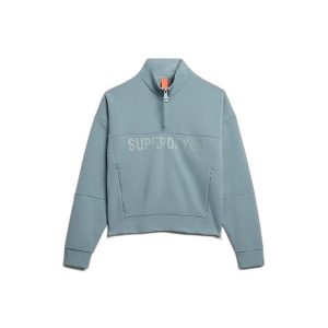 Damska bluza z kapturem zapinana na zamek Superdry Active Tech. Niebieskie bluzy Superdry, bez wzorów, z kapturem. W wyprzedaży za 218,00 zł.