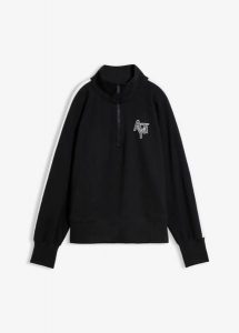 Miękka bluza z bawełną. Czarne bluzy bonprix, bez wzorów, z bawełny, bez kaptura. Za 149,99 zł.
