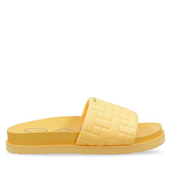 Klapki Gant. Żółte klapki GANT, bez wzorów, bez obcasa. Za 229,99 zł.