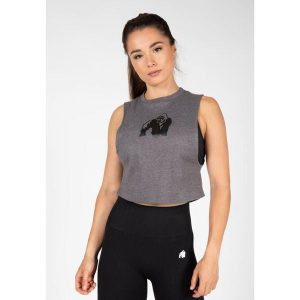 Tank top damski Gorilla Wear Addison Drop Armhole szary. Szare topy GORILLA WEAR, l, bez wzorów, sportowe, bez kołnierzyka, bez ramiączek. Za 152,00 zł.