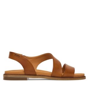 Sandały Pikolinos. Brązowe sandały Pikolinos, bez wzorów, bez obcasa, na płaskiej podeszwie, bez zapięcia. Za 489,99 zł.