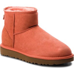 Buty UGG - W Classic Mini II 1016222 W/Vcrl. Brązowe buty zimowe marki Ugg, na zimę, ze skóry. Za 709,00 zł.