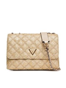 Guess Torebka Giully II HWQW96 73200 Złoty. Żółte torebki klasyczne Guess, z aplikacjami, z tworzywa sztucznego, bez dodatków. Za 449,99 zł.