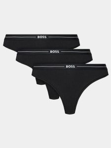 Boss Komplet 3 par stringów 50510030 Czarny. Czarne komplety bielizny Boss, bez wzorów, z bawełny. Za 139,99 zł.