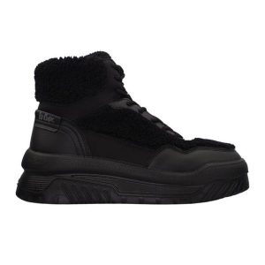 Buty Lee Cooper LCJ-24-47-3145LA czarne. Czarne buty zimowe z polaru, bez obcasa, bez zapięcia. Za 285,68 zł.